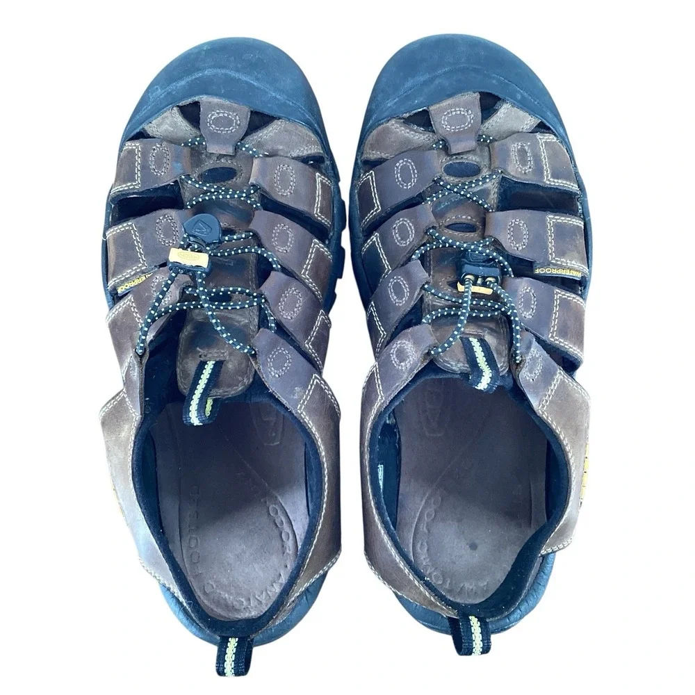 KEEN Newport M Bison Brown Leather  Men's Sz 11.5 Waterproof‎ Hiking Sandal